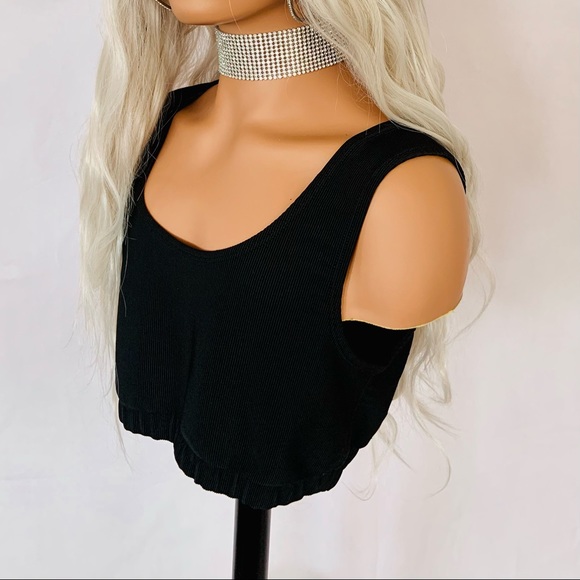 Very Pretty 24” Platinum Blonde 13x2.5 Lace Front Premium Fiber Wig - Picture 14 of 16